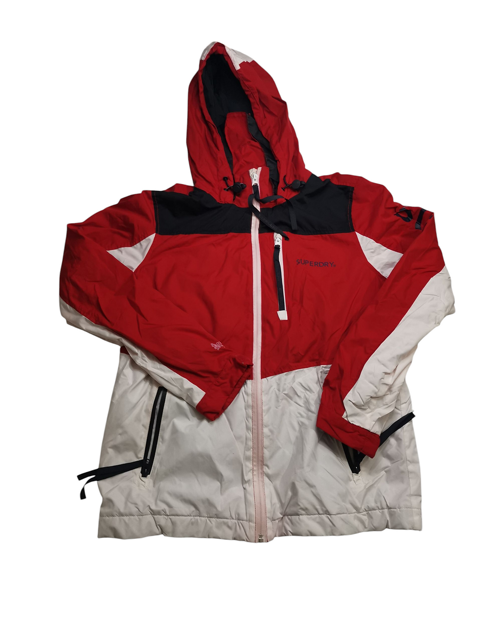 Wholesale Superdry Women's Hooded Windcheater - Red/White/Black - UK 12