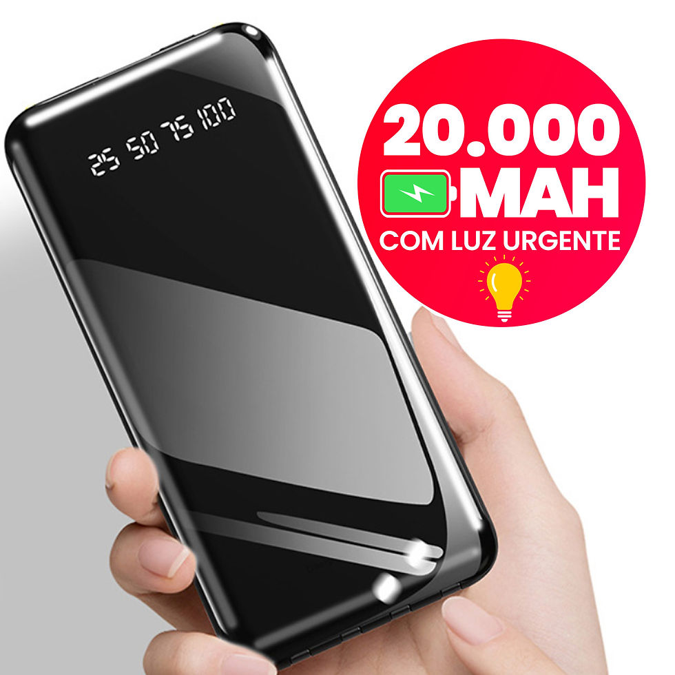 Miniatura: Power Bank 20000mAh Carregador Portátil Rápido, Design Estético Favo de Mel p