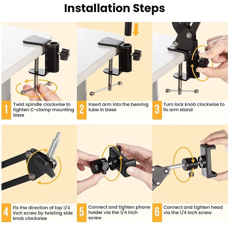 Miniatura: Flexible Arm Tripod For Phone Stand Table Folded Anchor 360° Rotation Online De