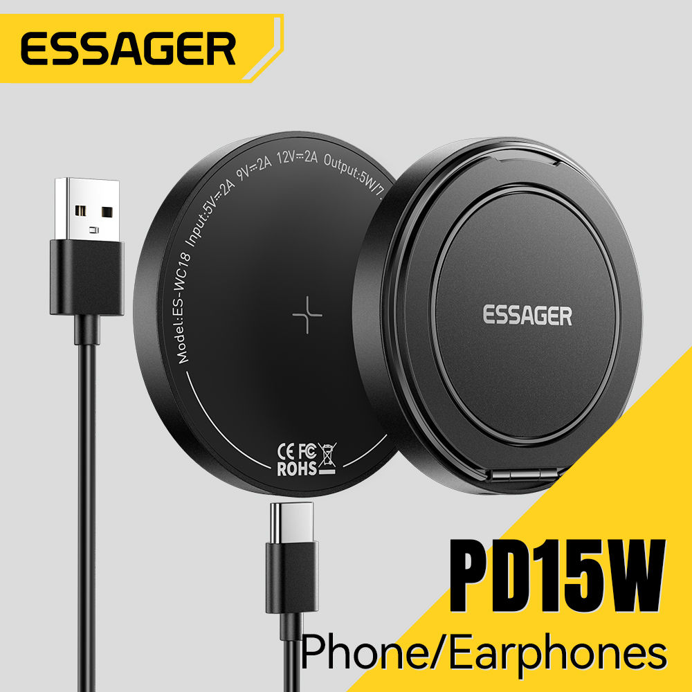 Essager Magnetic 15W Wireless Charger Fast Charging Pad Stand for iPhone 15 14