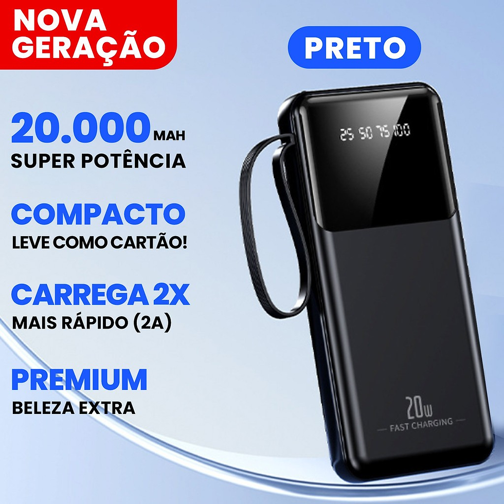 Miniatura: Power Bank 20000mAh Carregador Portátil Rápido, Design Estético Favo de Mel p