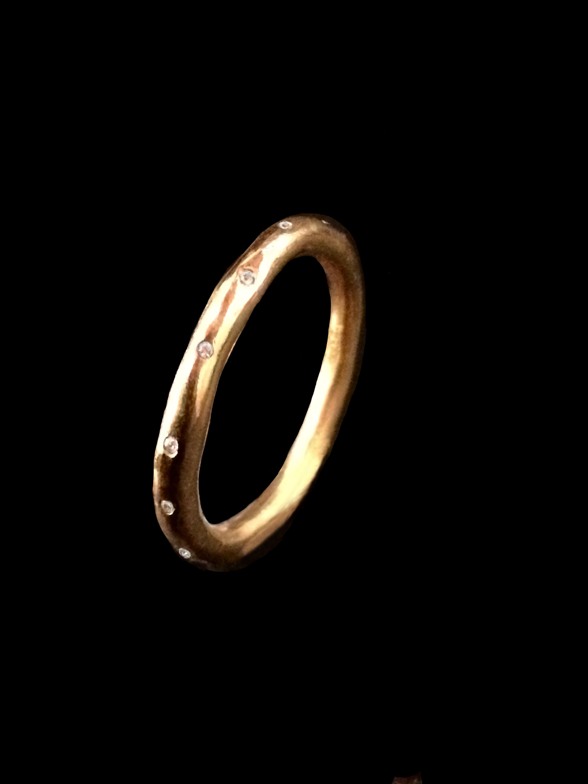 Delicate 18k Gold Ring with White Diamonds