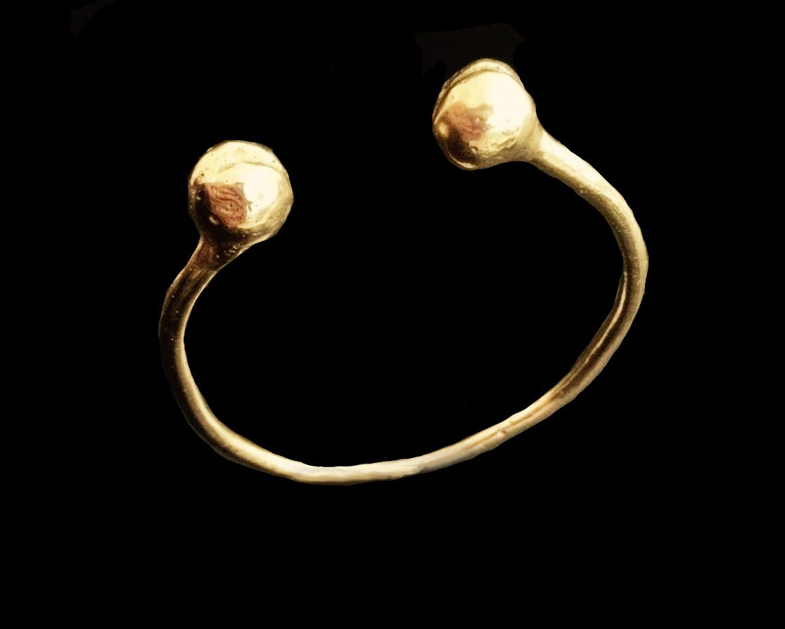 18k Ancient Sumerian Gold Torque Bangle