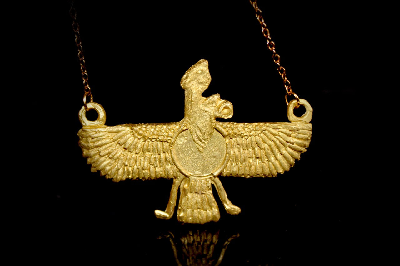 Ancient style Gold Zoroastrian Amulet