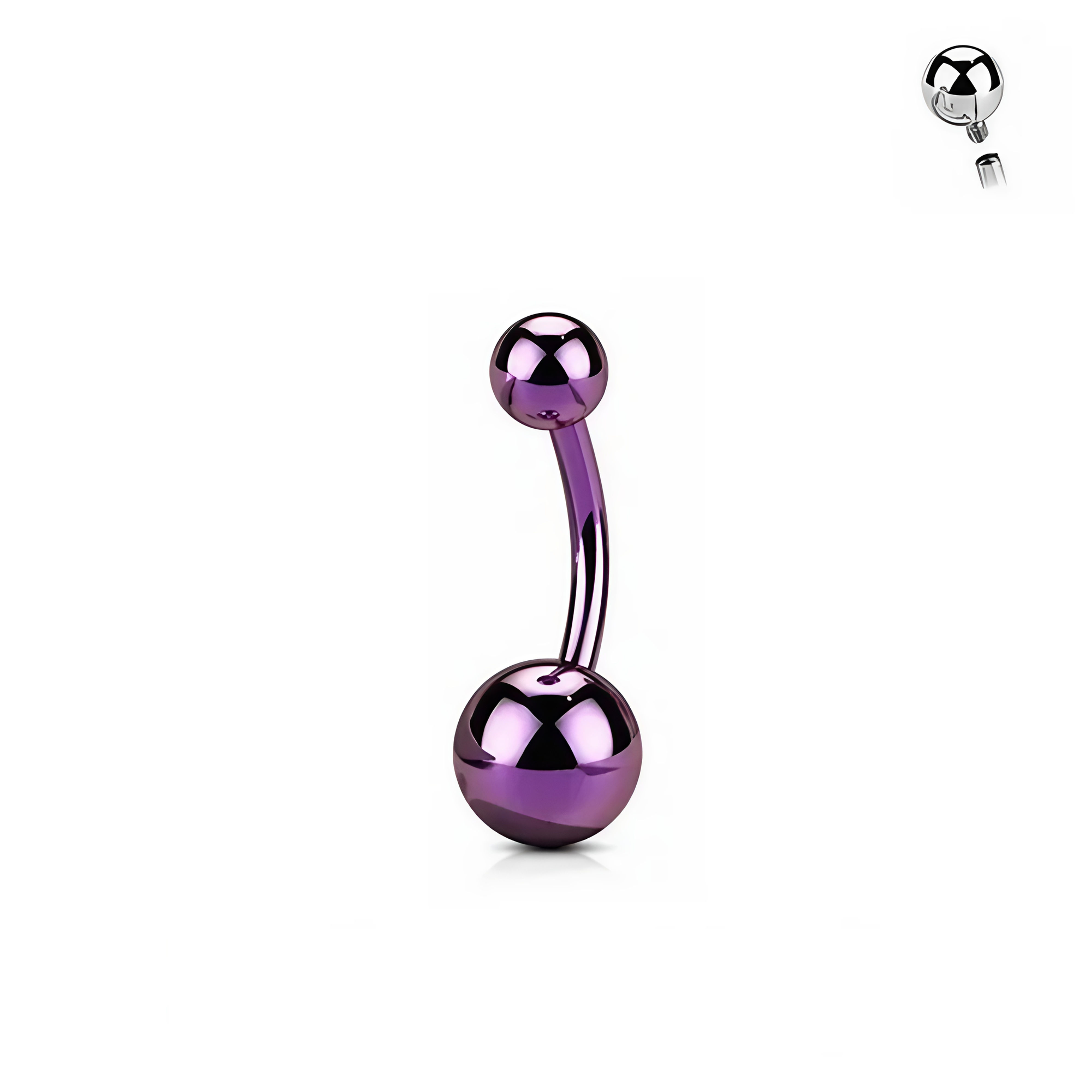 F136 Titanyum Göbek Piercing - Titanyum Piercing - Taşsız Göbek Piercing