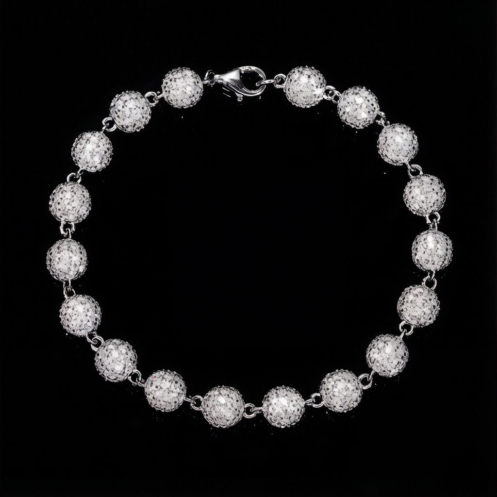 Iced Out Moissanite Micro-Pave Tennis Bracelet in white gold