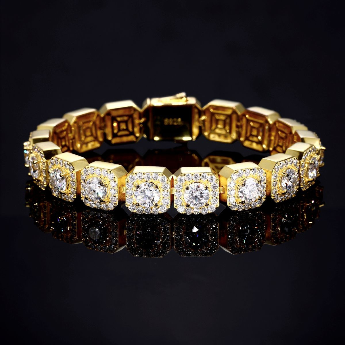 Moissanite Bracelet Sterling Silver Single Row