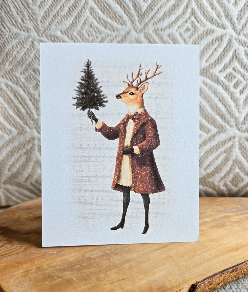 Thumbnail: VINTAGE ANIMAL Christmas greeting cards - set of 8