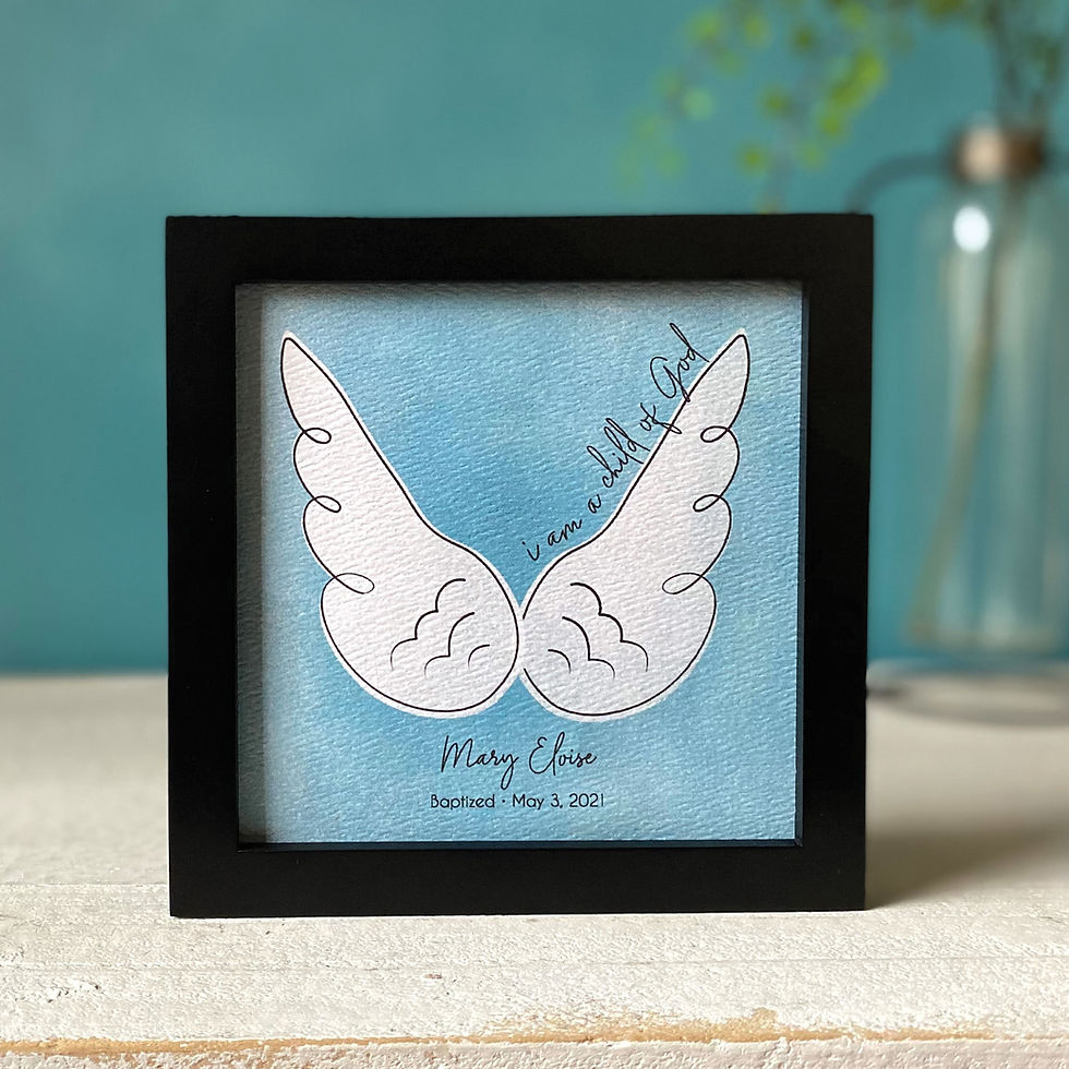 Thumbnail: ANGEL WINGS CHILD OF GOD Painting - Personalized 5.5"