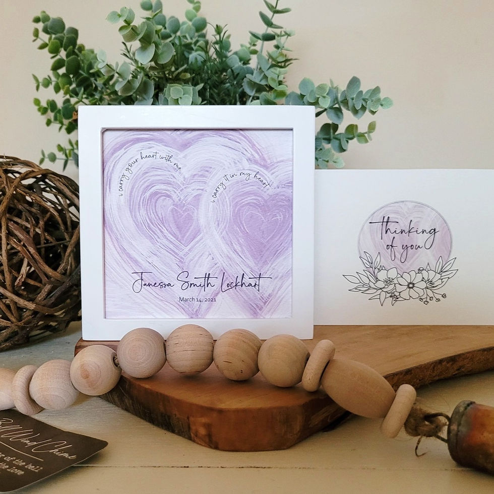 Thumbnail: MEMORIAL GIFT - 2 hearts personalized painting