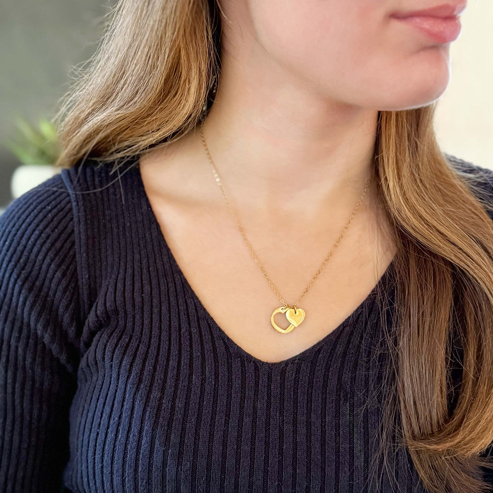 Thumbnail: Sympathy DOUBLE HEART necklace