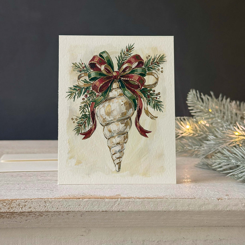 Thumbnail: Sea Shell Ornament Christmas Greeting Cards - set of 8