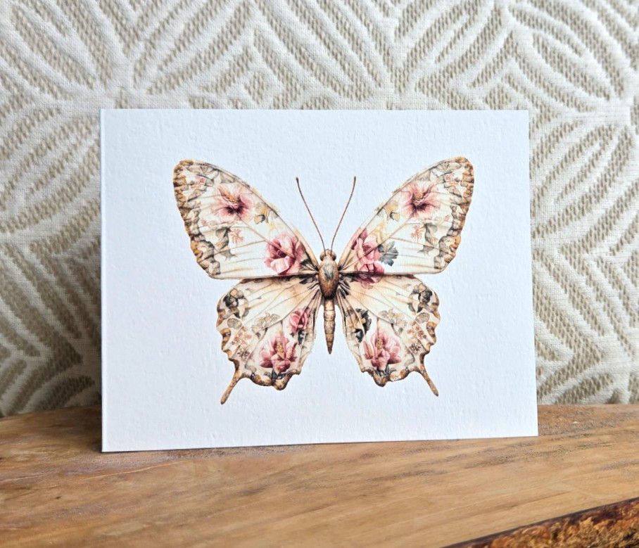 Thumbnail: Vintage BUTTERFLY greeting cards - set of 8