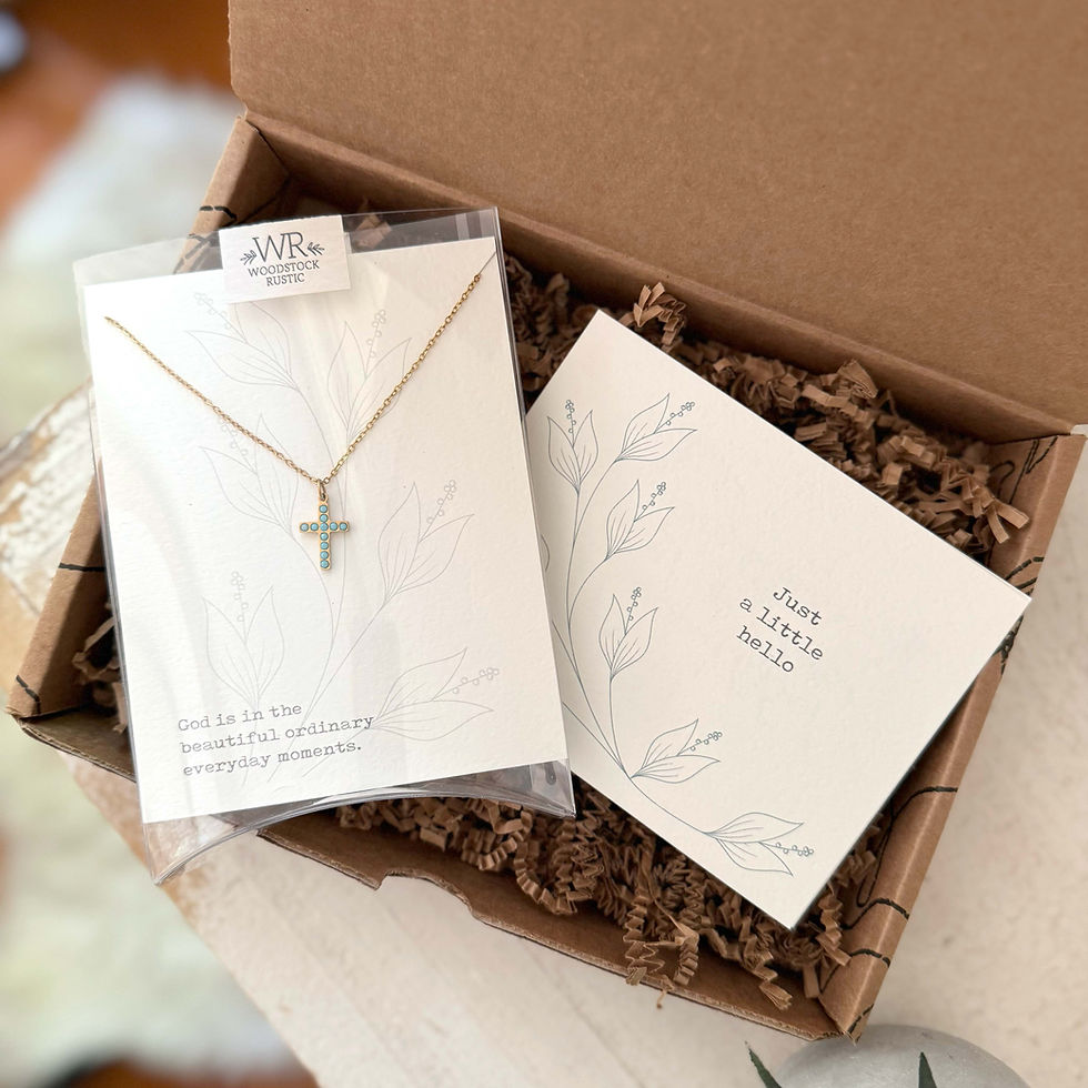 Thumbnail: TURQUOISE CROSS Necklace, Choice of Gift Card