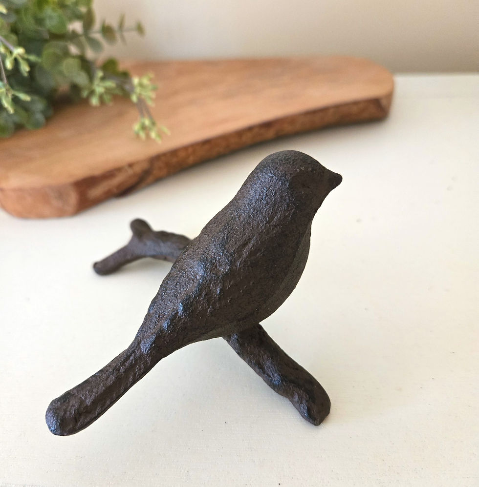 Thumbnail: HOUSEWARMING GIFT set, cast iron bird on a branch