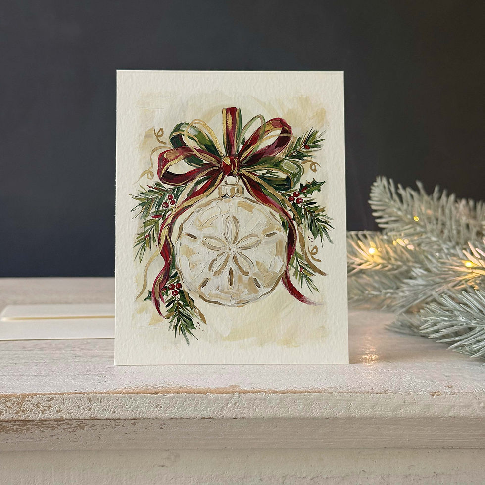 Thumbnail: Sea Shell Ornament Christmas Greeting Cards - set of 8
