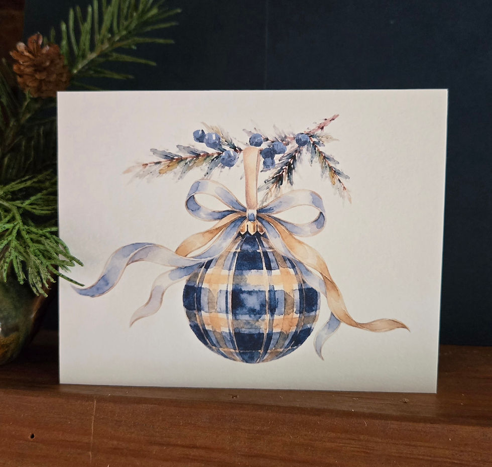 Thumbnail: Plaid Ornament Christmas Card Set of 6