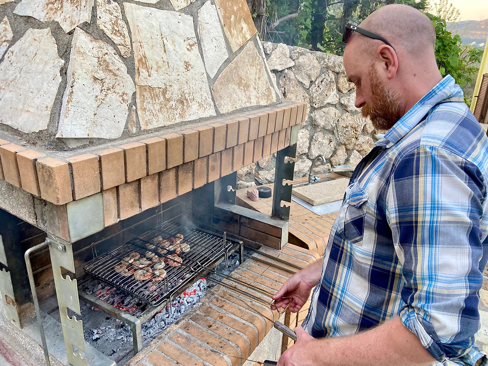 First BBQ dinner on the new table and chairs