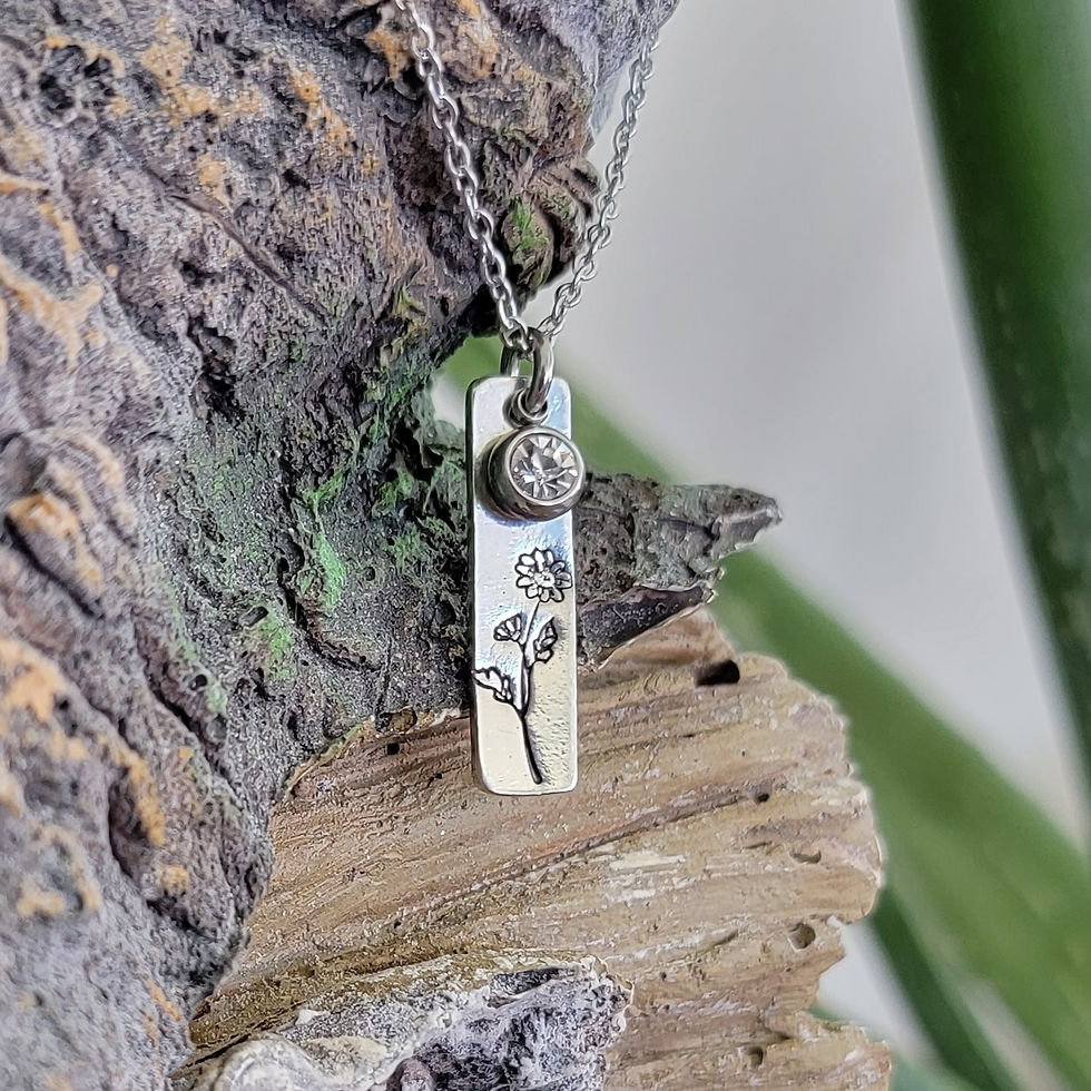 Thumbnail: Flower Within Pewter Necklace