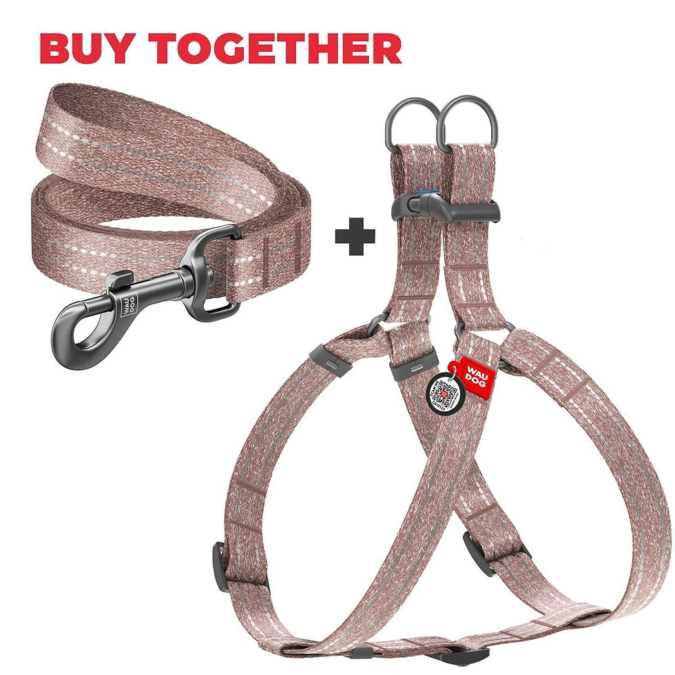 Thumbnail: Brown Cotton Dog Harness Eco Friendly Adjustable for Large Dogs L Size 2735 in