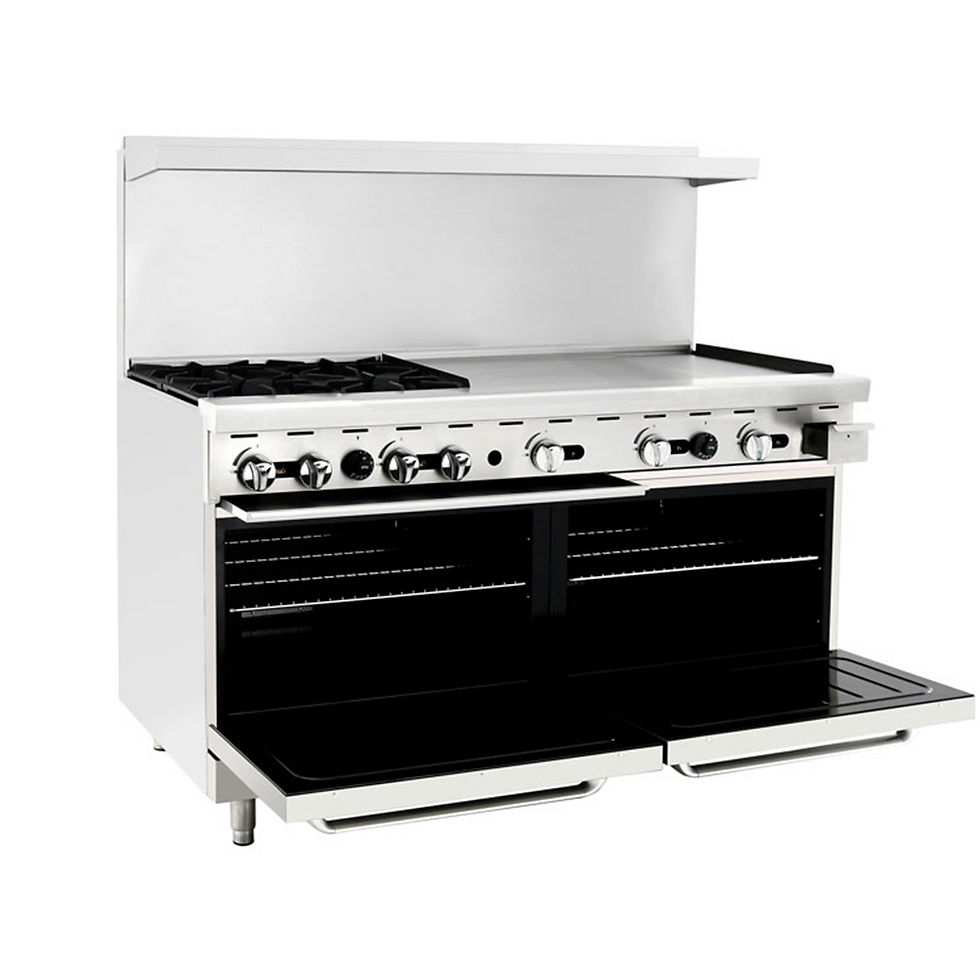 60″ Gas Range with Four (4) Open Burners & 36″ Griddle