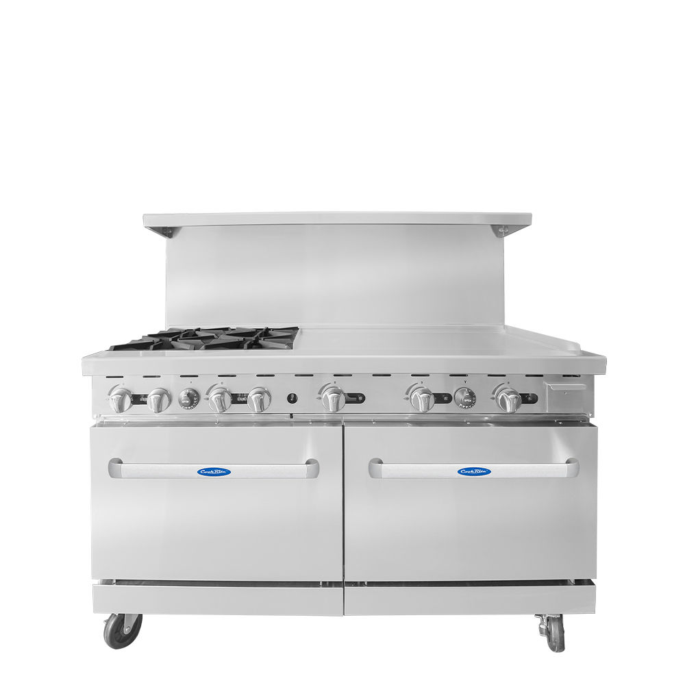 60″ Gas Range with Four (4) Open Burners & 36″ Griddle