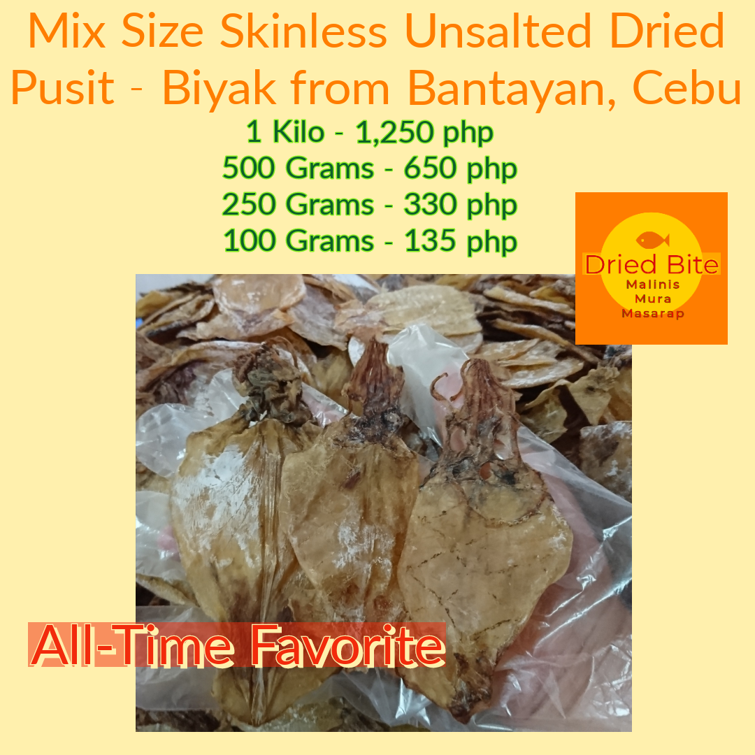 Small Skinless Dried Squid/Pusit-Biyak
