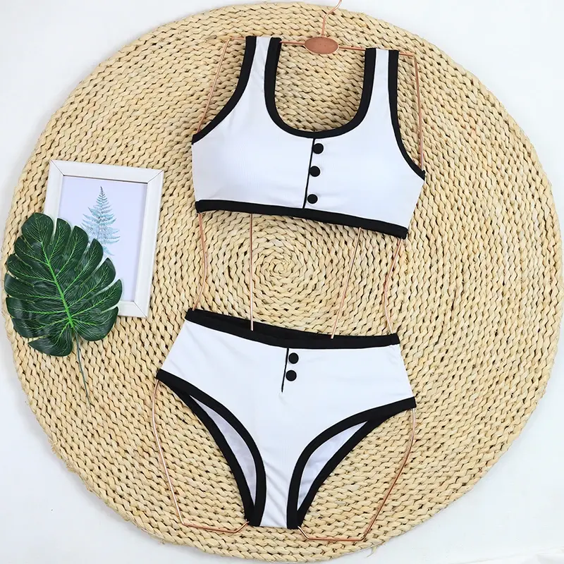 Thumbnail: Lux and Lavish Ribbed Two-Piece Swim Suit