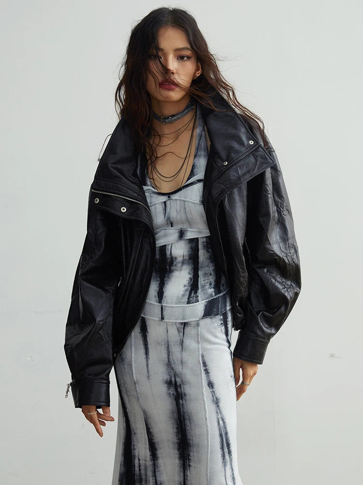 Thumbnail: Nursey Vegan Leather Fuzz Jacket