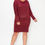 Thumbnail: Delightful Draped Basic Midi Dress (Burgundy)