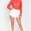 Thumbnail: Sheer Gracefully Ruffle Top (Coral)