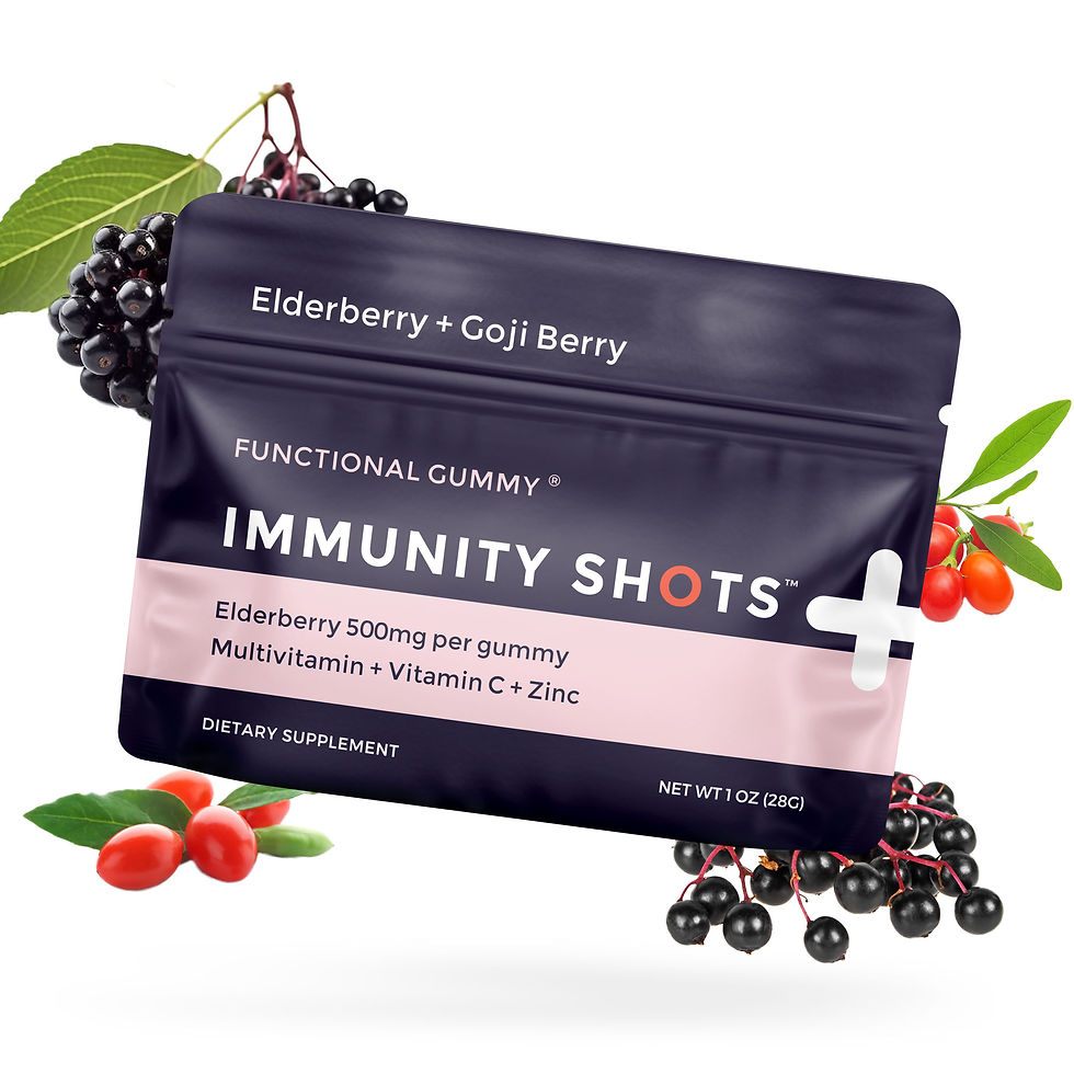 Immunity Shots - Elder Berry + Goji Berry Gummy Vitamins | 12-Pack
