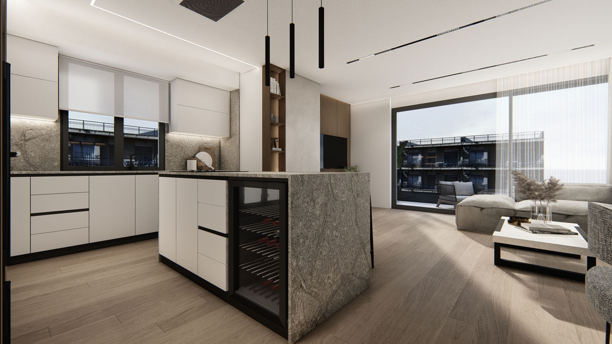 Living Room & Kitchen Design