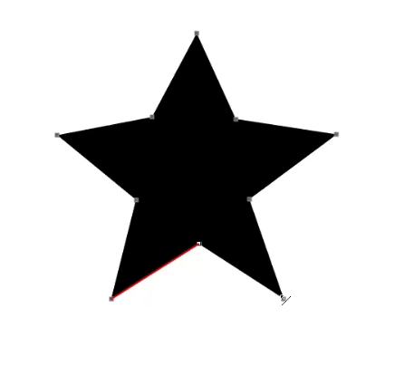 Use the point editing to maneuver the shape to make it more star-like.
