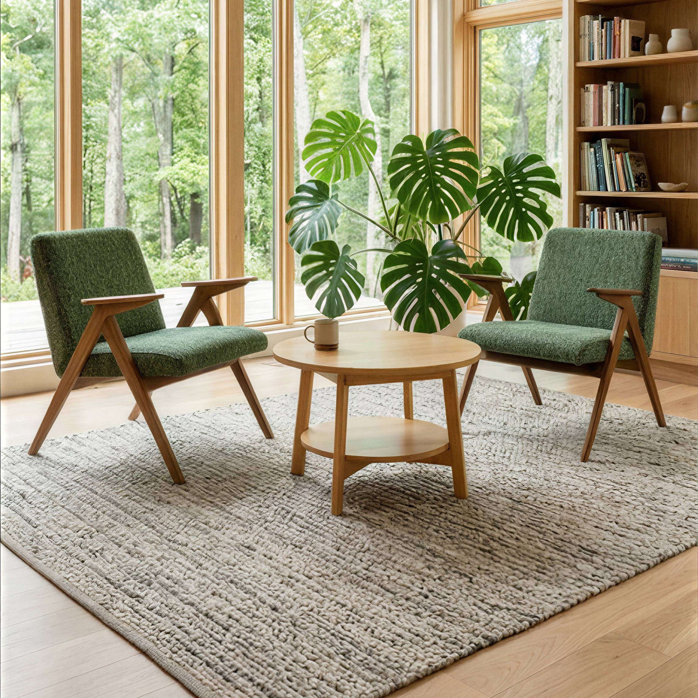 Замовте крісло з дерева HOLME Меблеве бюро KRASKA компактне крісло в стилі mid-century для дому. Крісло з дерева компактне