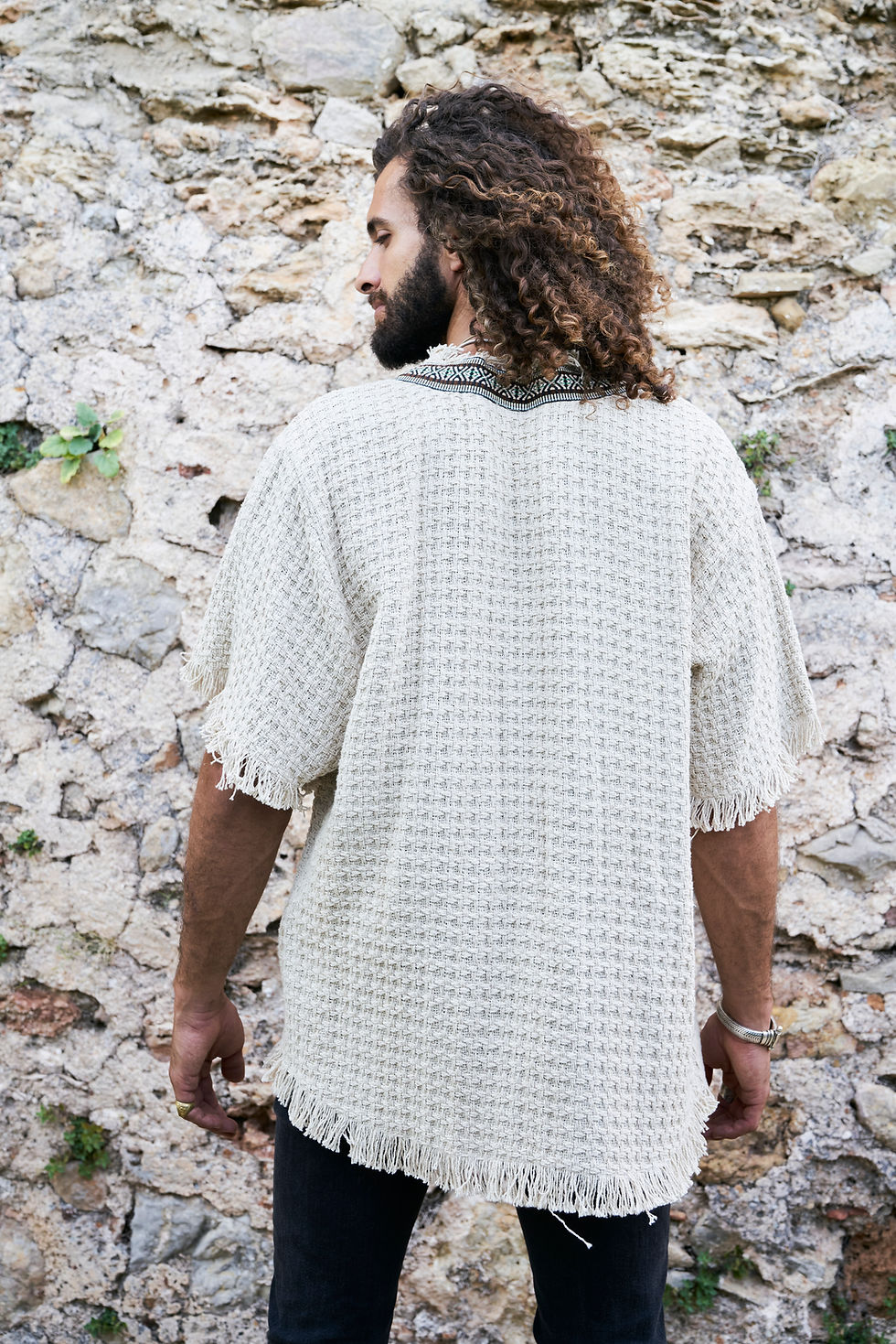 Thumbnail: Ecru Woven Tottem Jacket