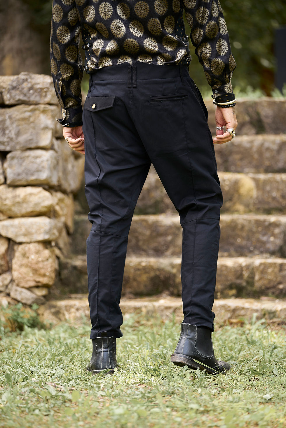 Thumbnail: Black Chino Pants, 100% cotton chinos, zipper closure, versatile black pants