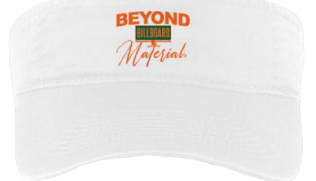 SUN VISOR W/ORANGE LOGO W/GREEN BACK DROP
