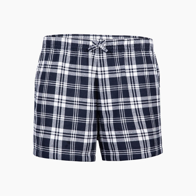 BADA LANI Women’s Flannel Shorts – Navy Plaid