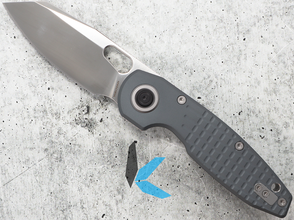 Vosteed Knives A1910 Ankylo, Elmax Satin Blade, Gray Aluminum Handle