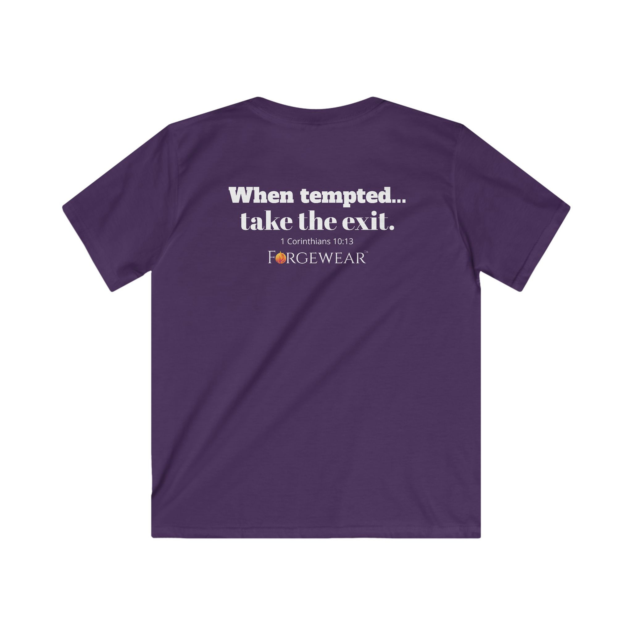 Forgewear 'When Tempted...Take The Exit' (1 Corinth. 10:13) Youth Softstyle Tee