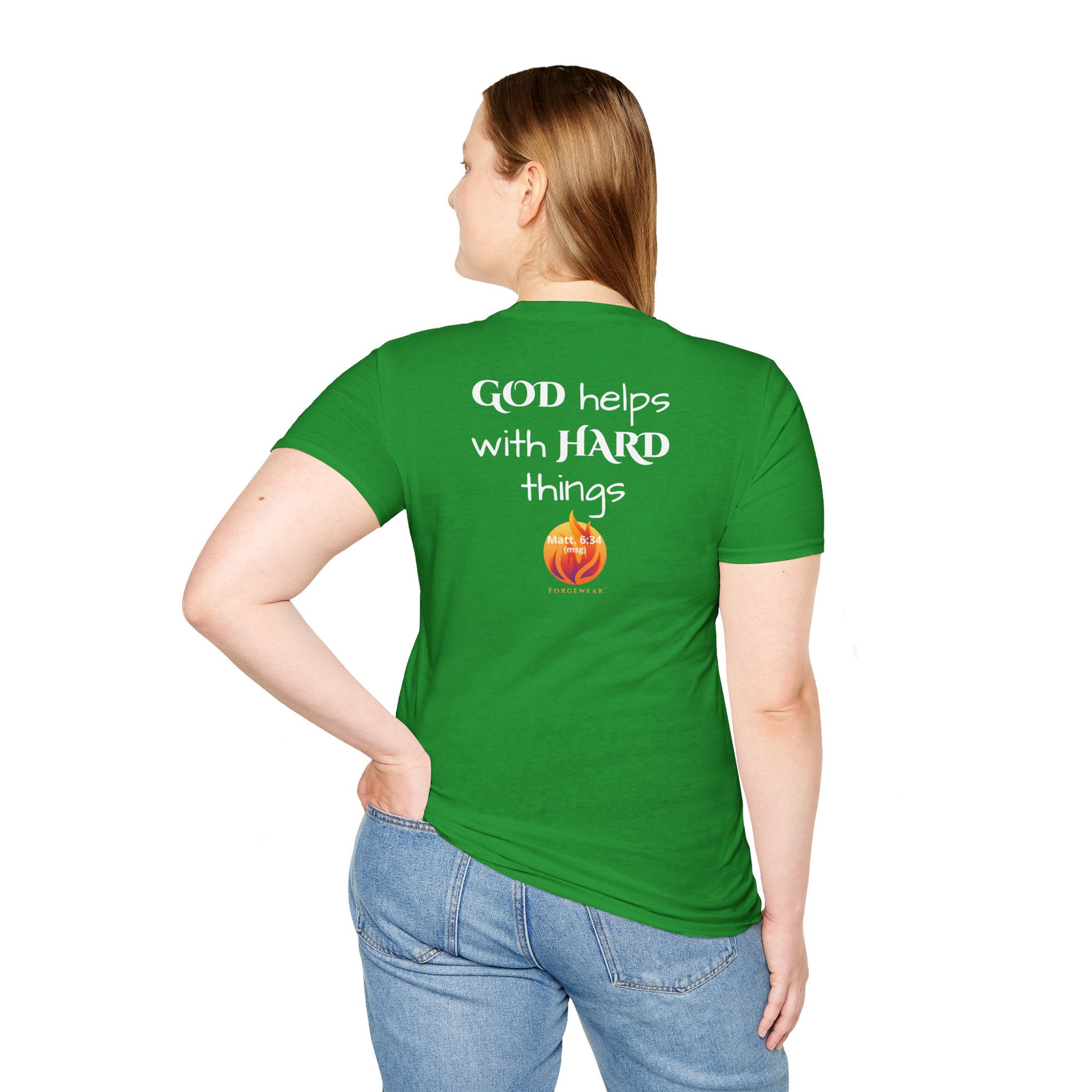 Forgewear 'GOD helps with HARD things' - Unisex Premium Softstyle T-Shirt