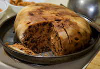 Cut dumpling showing interior
