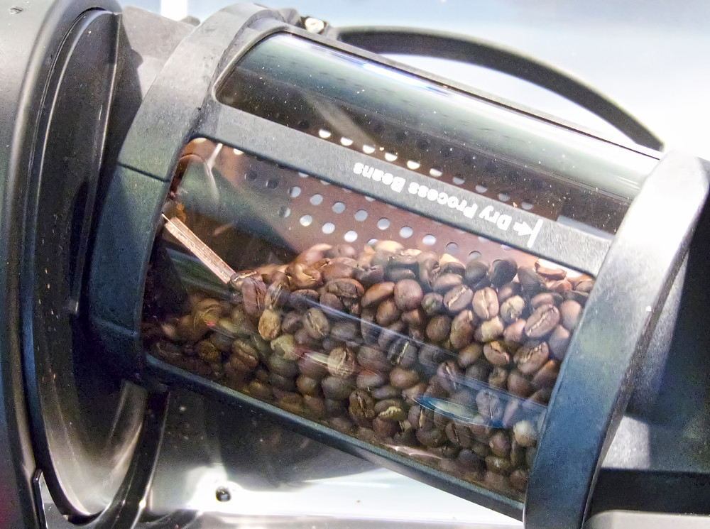 Coffee beans during roasting