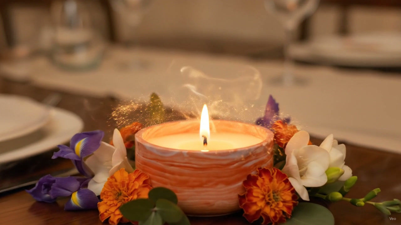 CERAMIC BOWL WITH FRAGRANCED CANDLE