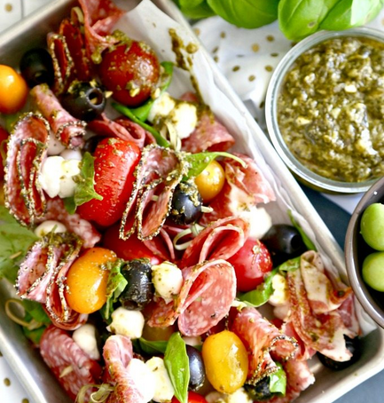 PESTO ANTIPASTO SKEWERS
