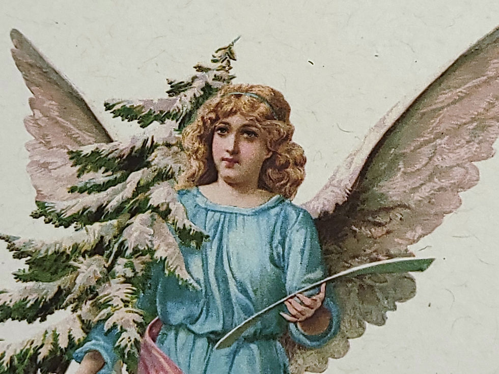 Thumbnail: Handmade Victorian Angel Religious Christmas Card