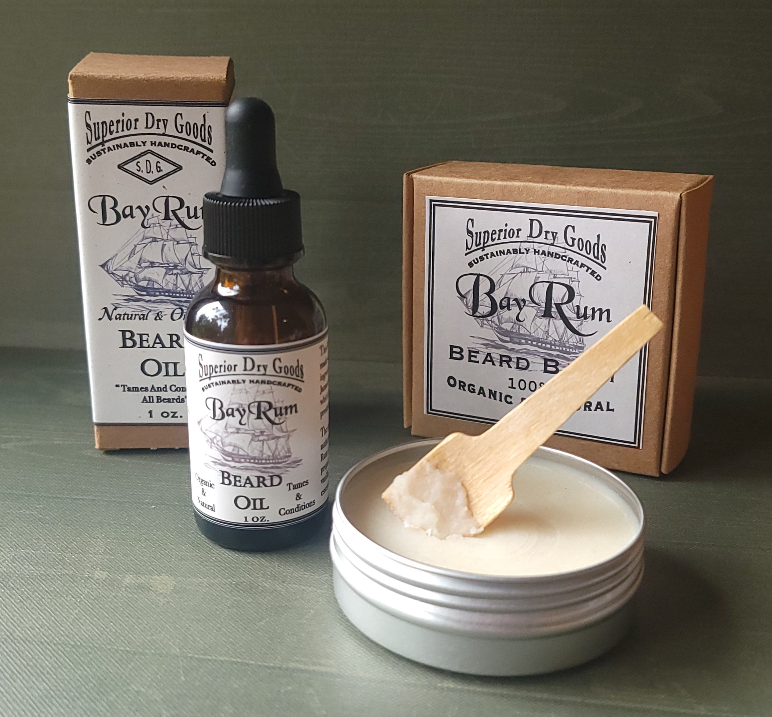 All Natural Bay Rum Beard Balm and Oil