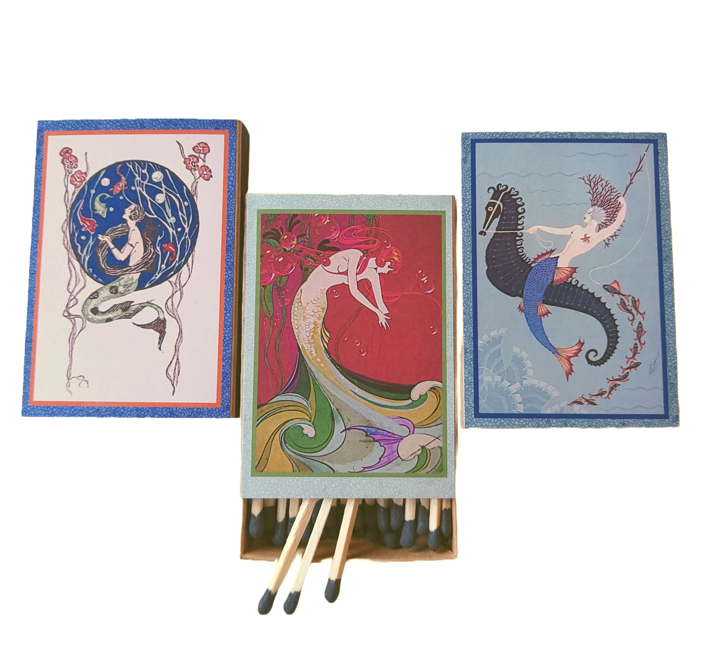 Art Deco Mermaid Matchboxes
