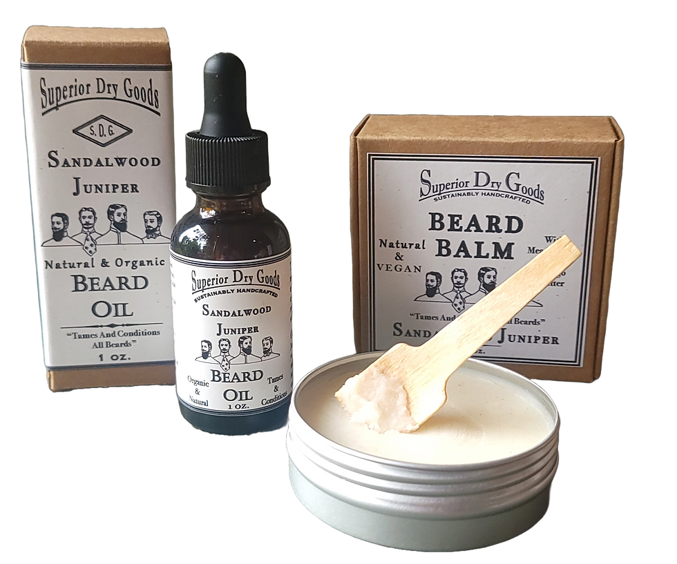 Thumbnail: All Natural Vegan Sandalwood Juniper Beard Balm and Oil